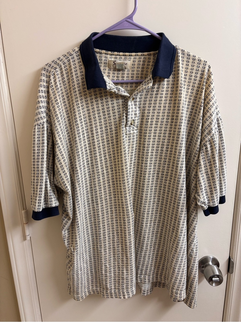 Vintage 90s Sauce By Benetton Golf Polo Shirt 100% Cotton Men’s XL Patterned